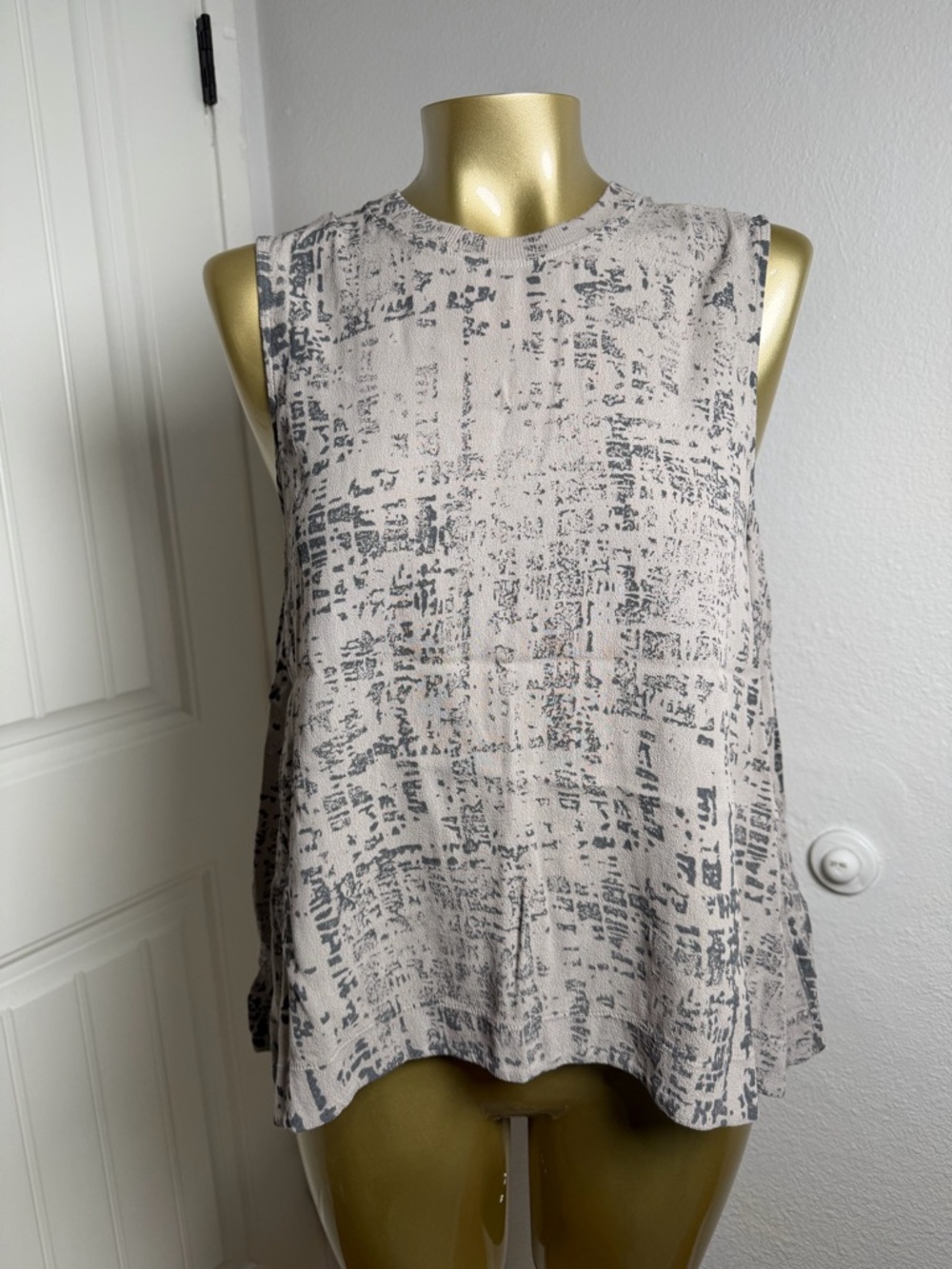 ENZA COSTA Limestone Etch Trapeze Top 1